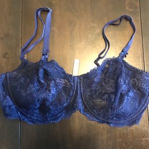 Victoria’s Secret Wicked Unlined Balconette 38DD navy blue